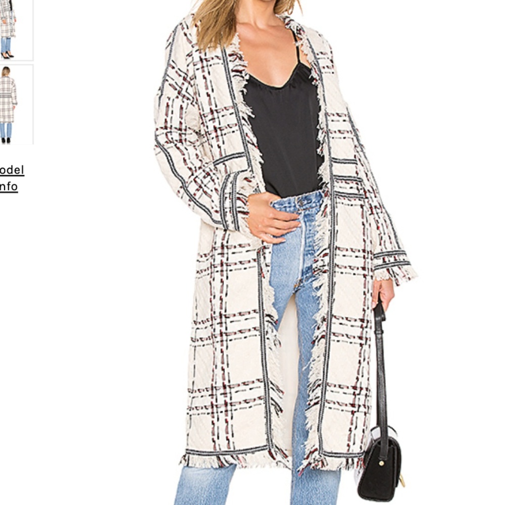 HOUSE OF HARLOW ELOISE JACKET- IVORY PLAID XS